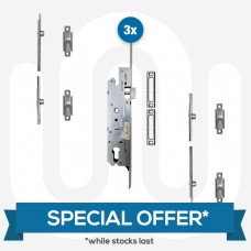 VAN STOCK: 3x Simplefit 4 Roller Door Locks with Individual Keeps 28mm, 35mm & 45mm Backset